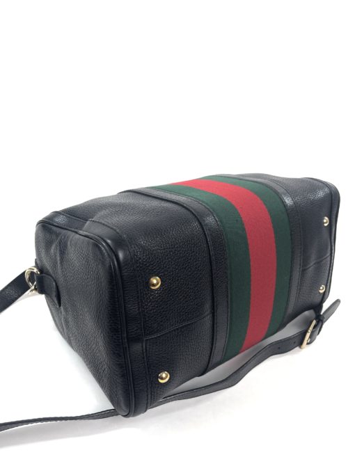 Gucci Joy Black leather Web Boston Bag with long strap 19