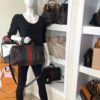Gucci Joy Dark Brown Leather Web Boston Bag with long strap 2