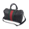Gucci Joy Dark Brown Leather Web Boston Bag with long strap 5