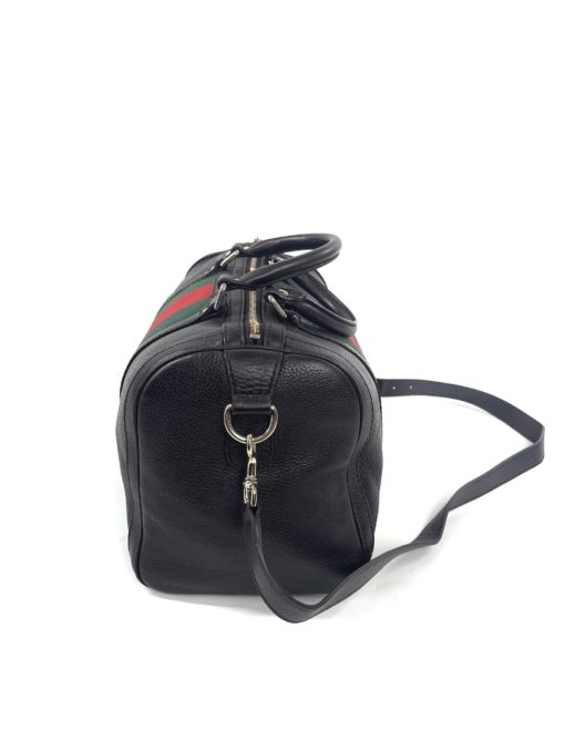Gucci Joy Dark Brown Leather Web Boston Bag with long strap 16