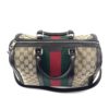 Gucci Web Original Logo Boston Bag Brown Beige 16