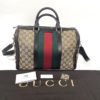 Gucci Web Original Logo Boston Bag Brown Beige 2
