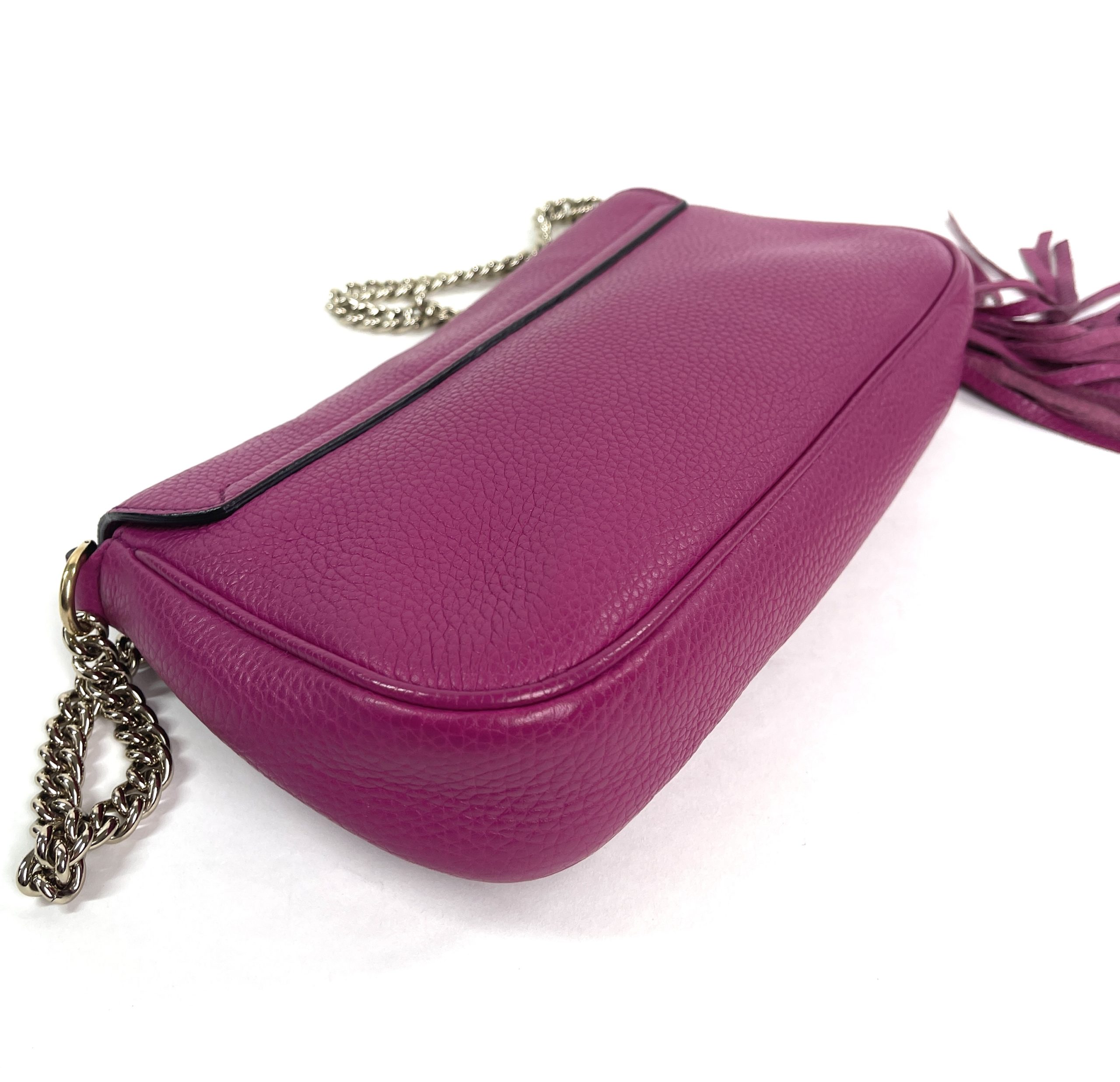 Gucci Soho Burgundy Leather Pochette Wristlet Bag –
