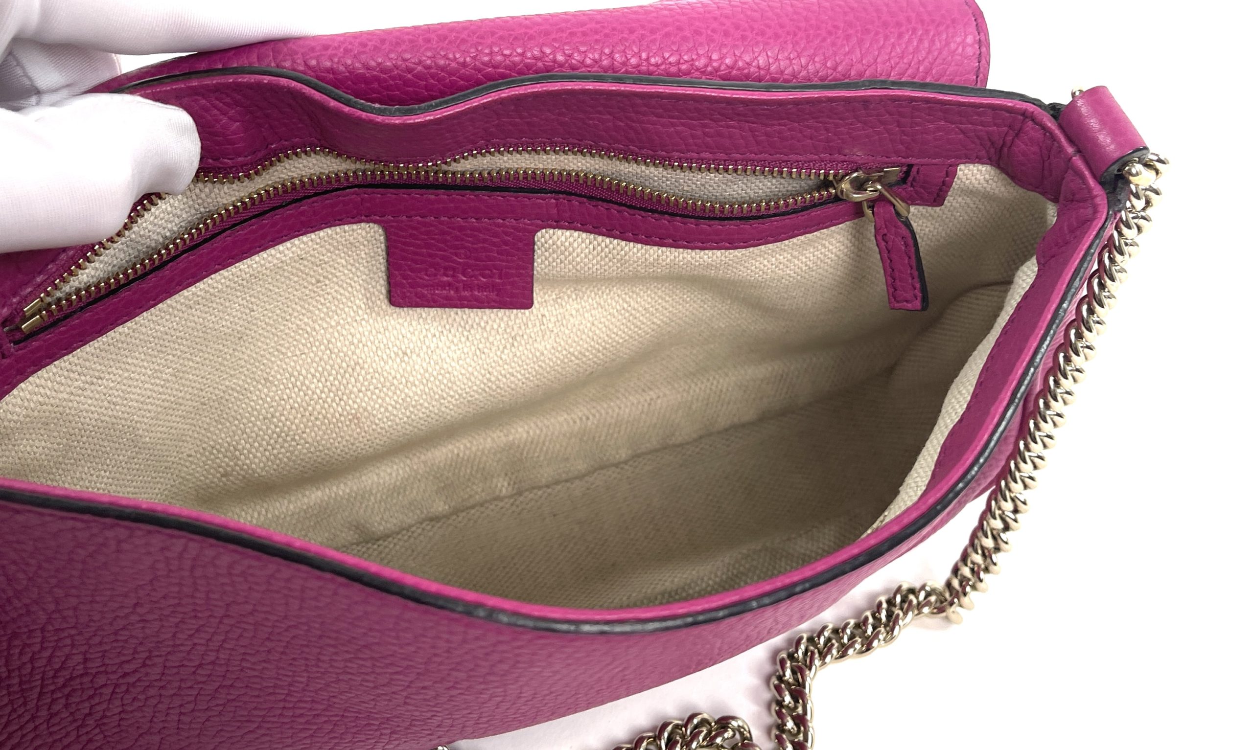 Gucci Soho Burgundy Leather Pochette Wristlet Bag –