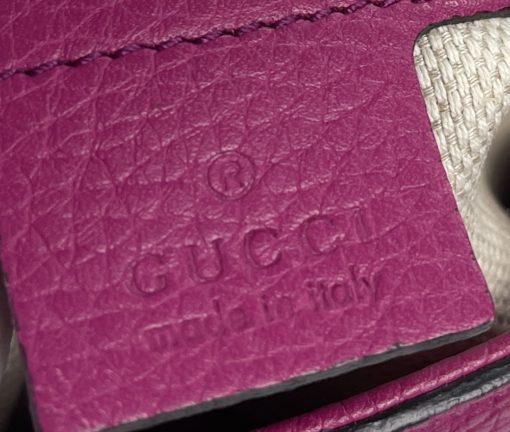 Gucci Pebbled Calfskin Medium Soho Flap Crossbody Hot Pink 7