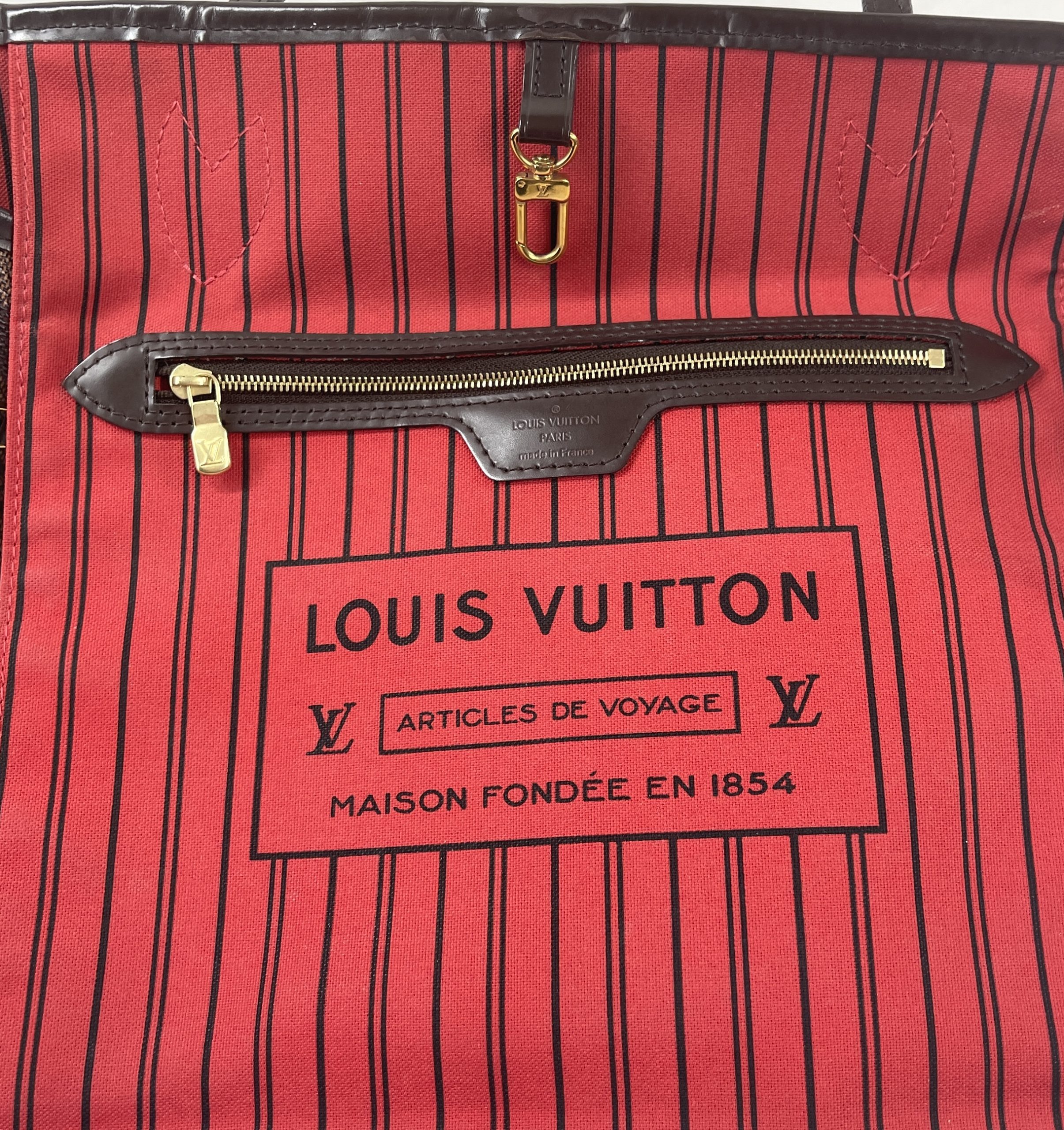 Louis Vuitton Neo Neverfull Damier Ebene GM Cerise Lining - US