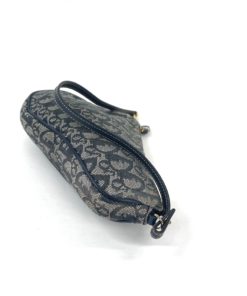 Christian Dior Diorissimo Mini Saddle Pochette Blue Navy Monogram Bag  Vintage JP