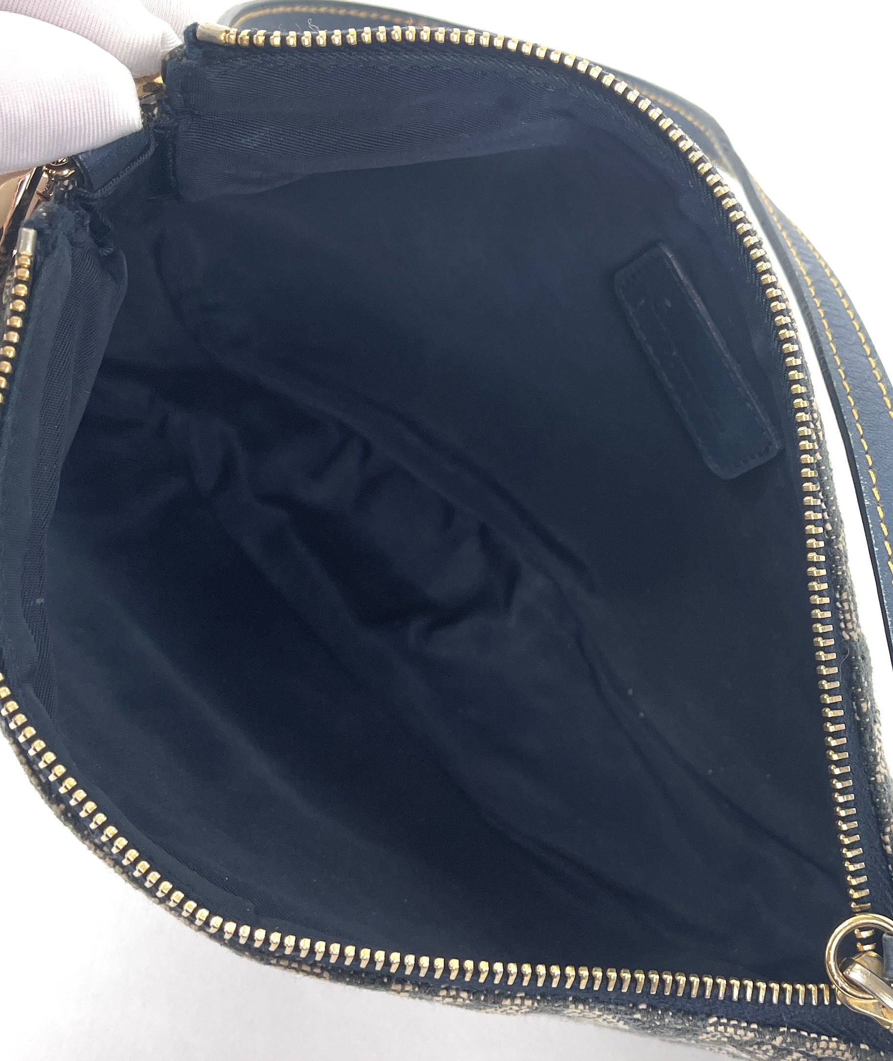 Dior Black Diorissimo Canvas and Leather Zip Charm Pochette Bag Dior