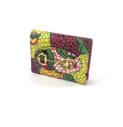 Gucci x Ken Scott Marmont Printed Leather Flap Card Case Wallet Pink 19