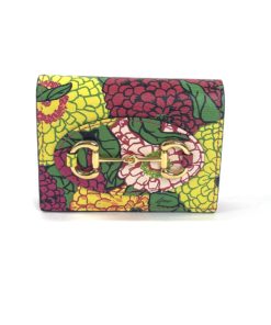 Gucci x Ken Scott Marmont Printed Leather Flap Card Case Wallet Pink