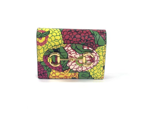 Gucci x Ken Scott Marmont Printed Leather Flap Card Case Wallet Pink