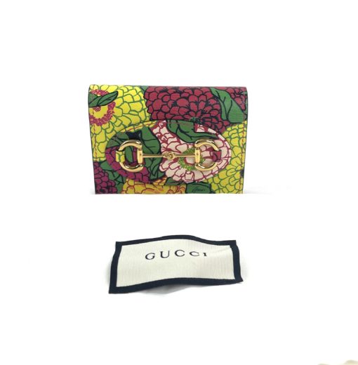 Gucci x Ken Scott Marmont Printed Leather Flap Card Case Wallet Pink 3