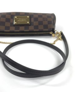 Louis Vuitton Eva Damier Ebene Crossbody Clutch With Chain Shoulder Bag -  Organic Olivia