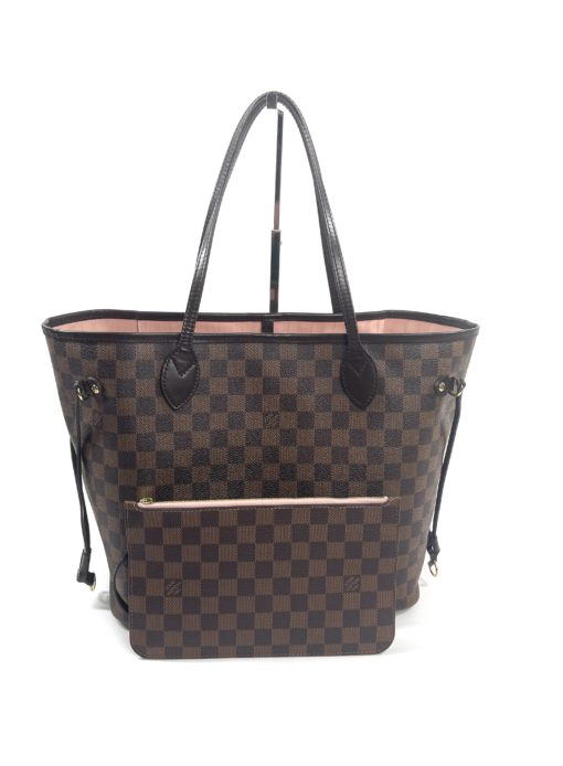 Louis Vuitton Neverfull MM Ebene With Pouch Rose Ballerine 2