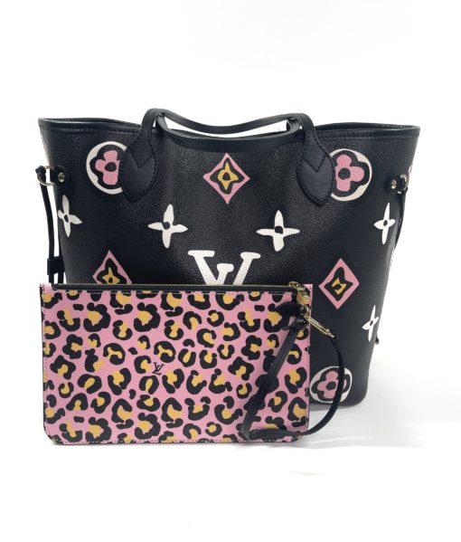 Louis Vuitton Wild At Heart Black Leopard Neverfull and Pouch Set