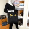 Fendi Black Nylon Yellow Eye Monster Tote 2