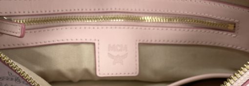 MCM Powder Pink Viestos Coated Canvas Crossbody Pouch Bag 10