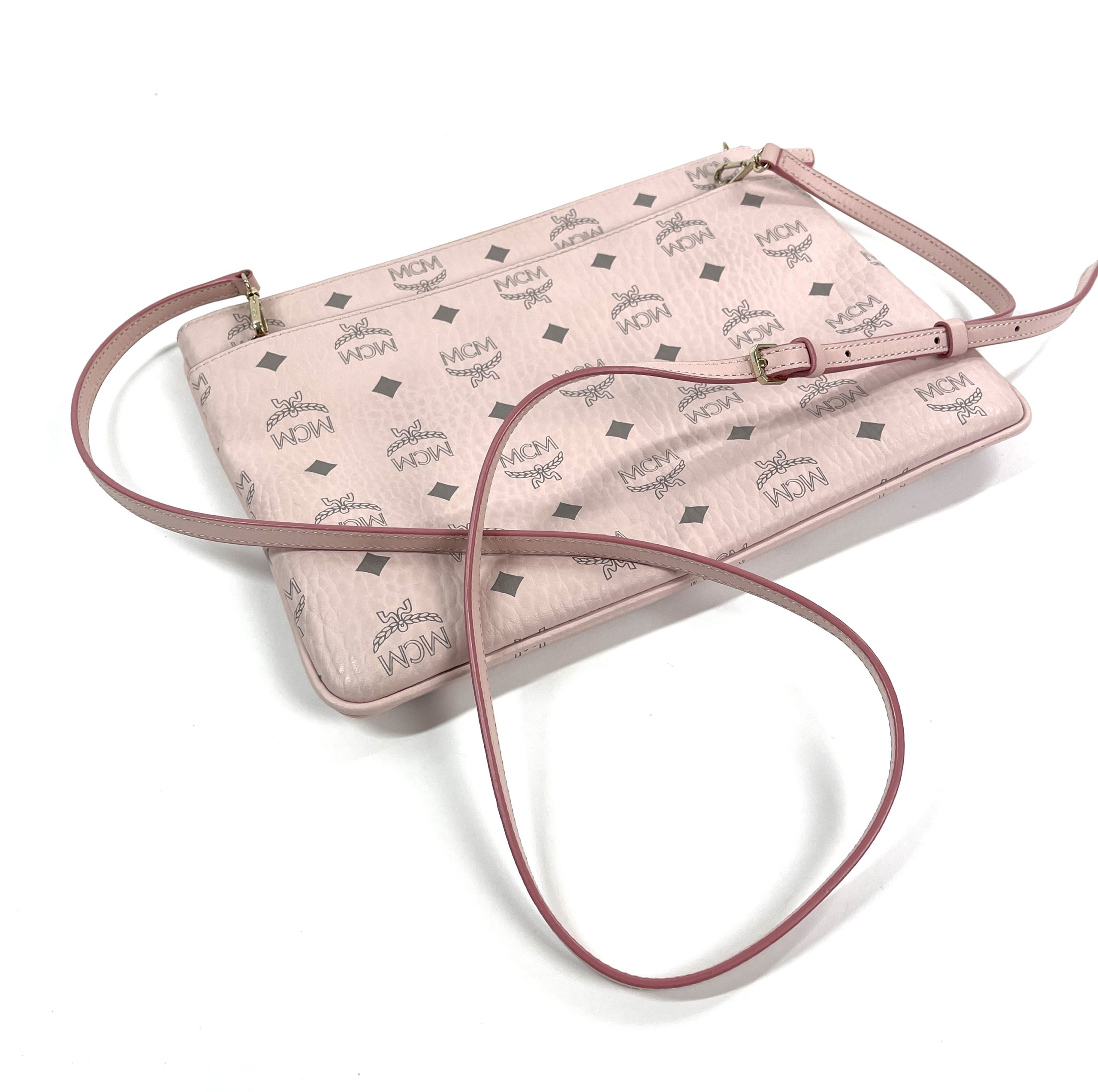 MCM Camera Bag Crossbody Visetos Powder Pink in Coated Canvas with  Gold-tone - US