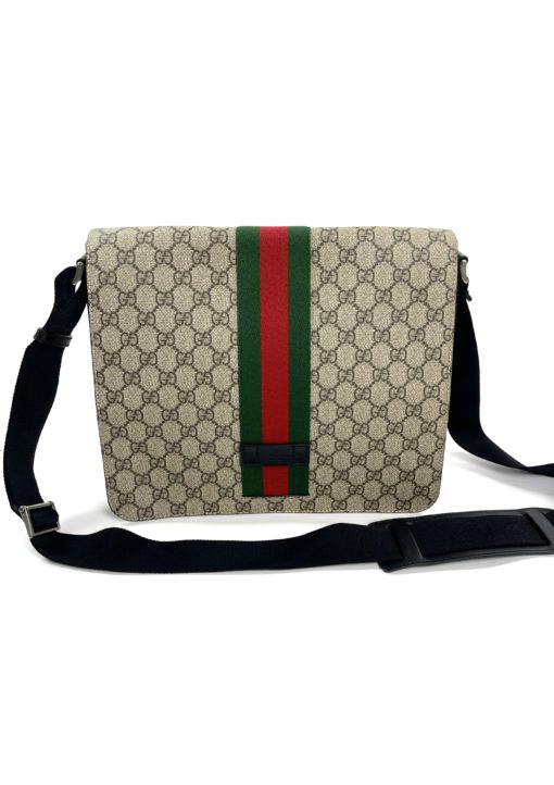 Gucci Supreme Web Large Flap Messenger Bag