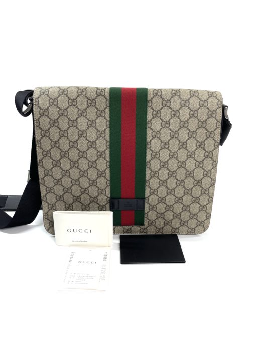 Gucci Supreme Web Large Flap Messenger Bag 5