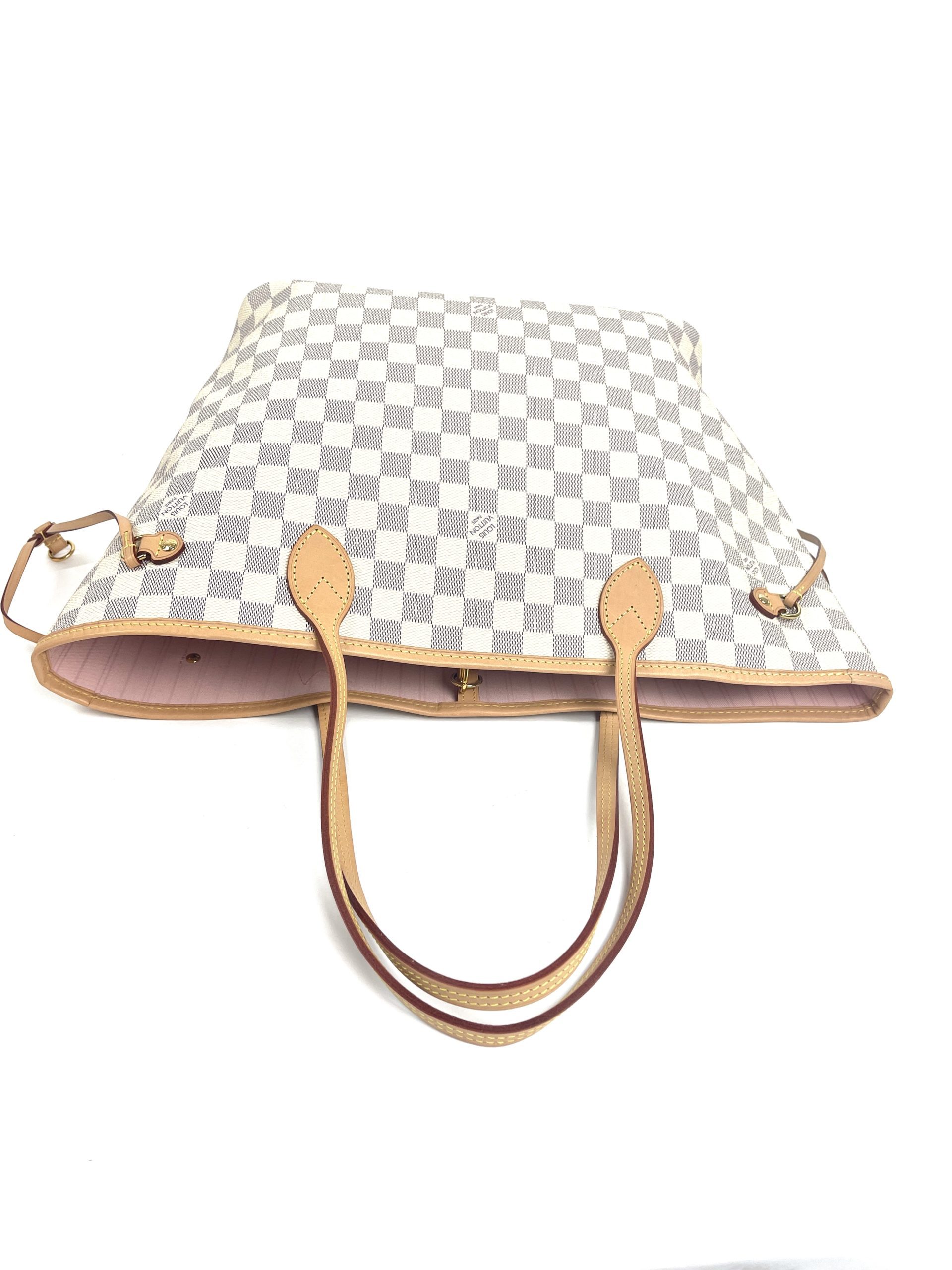 Louis Vuitton Neo Neverfull Damier Azur (Without Pouch) MM Rose Ballerine  Lining in Canvas/Vachetta with Brass - US