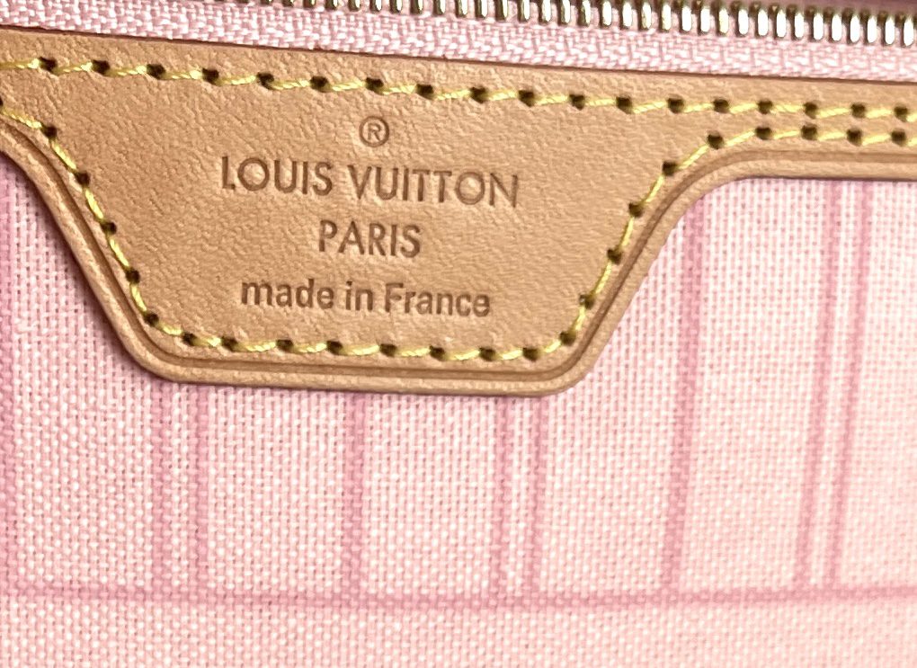 Louis Vuitton Damier Azur Rose Ballerine Neverfull MM - modaselle