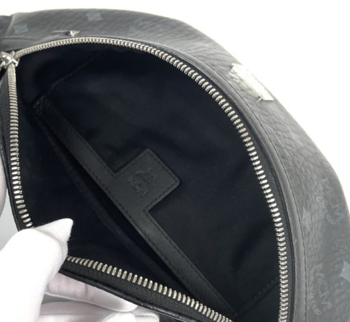 MCM Fursten Black Medium Belt Bag in Visetos 15