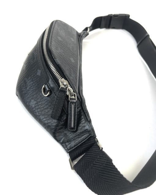 MCM Fursten Black Medium Belt Bag in Visetos 8