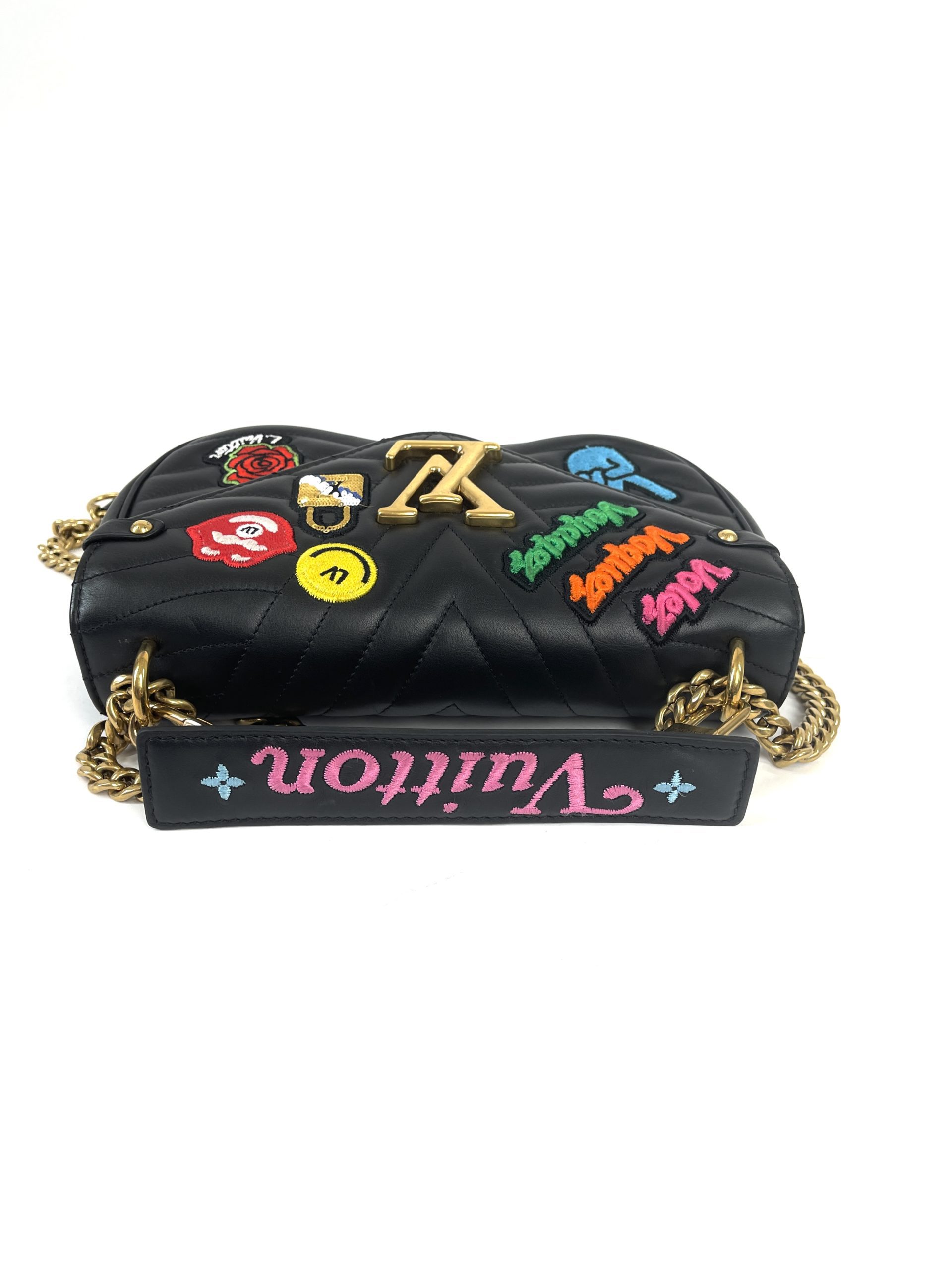 Louis Vuitton Fly Sail Travel Embroidered New Wave Chain mm Black Bag
