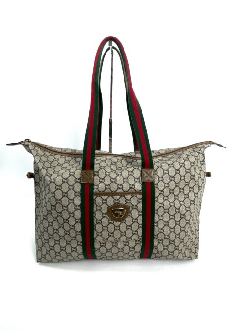 Gucci Plus Logo Canvas Vintage Tote Shoulder Bag  5