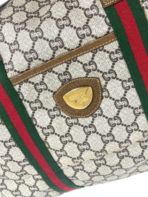 Gucci Plus Logo Canvas Vintage Tote Shoulder Bag  23