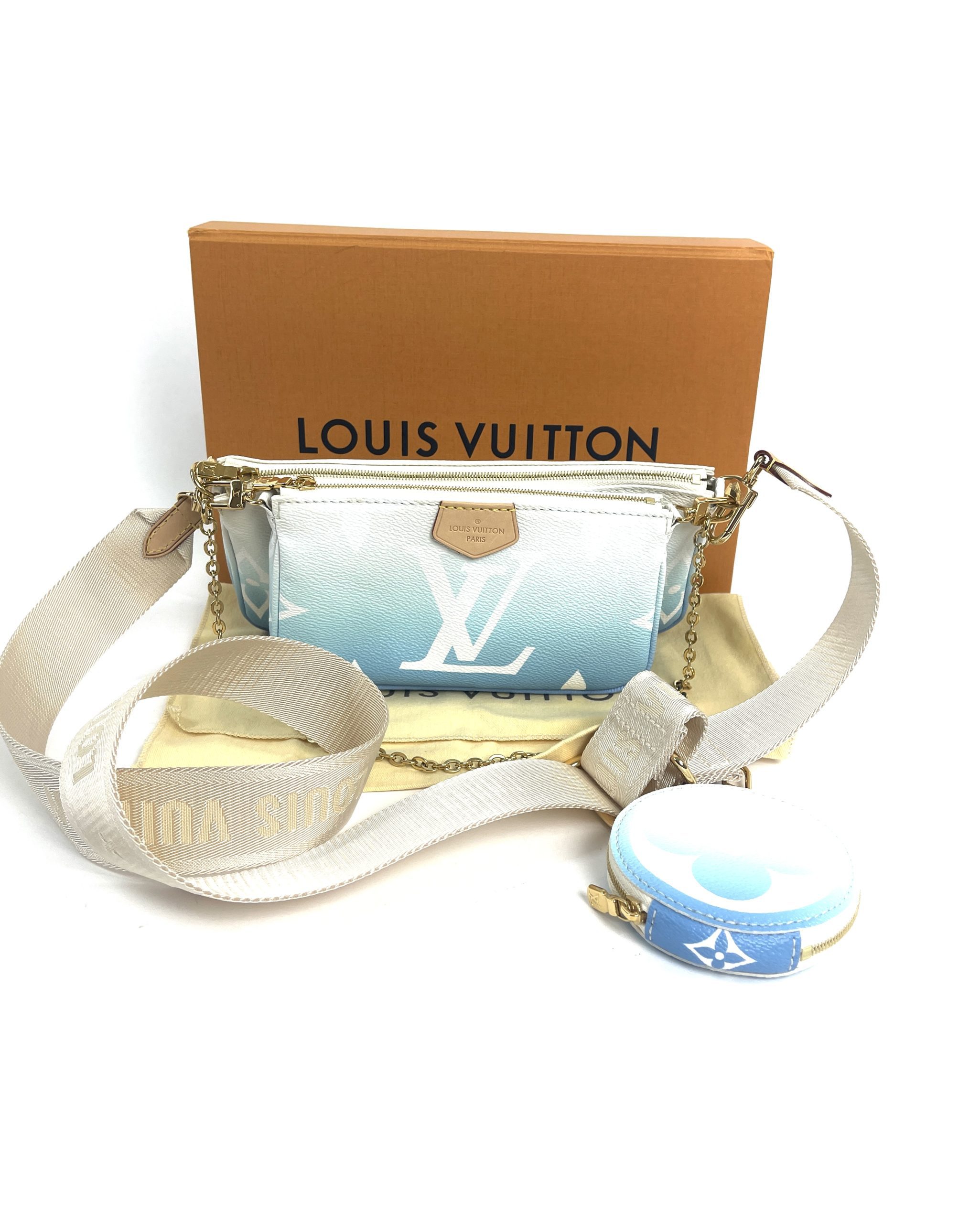 Louis Vuitton By The Pool Multi Pochette Bandouliere Crossbody Blue 2  STRAPS!