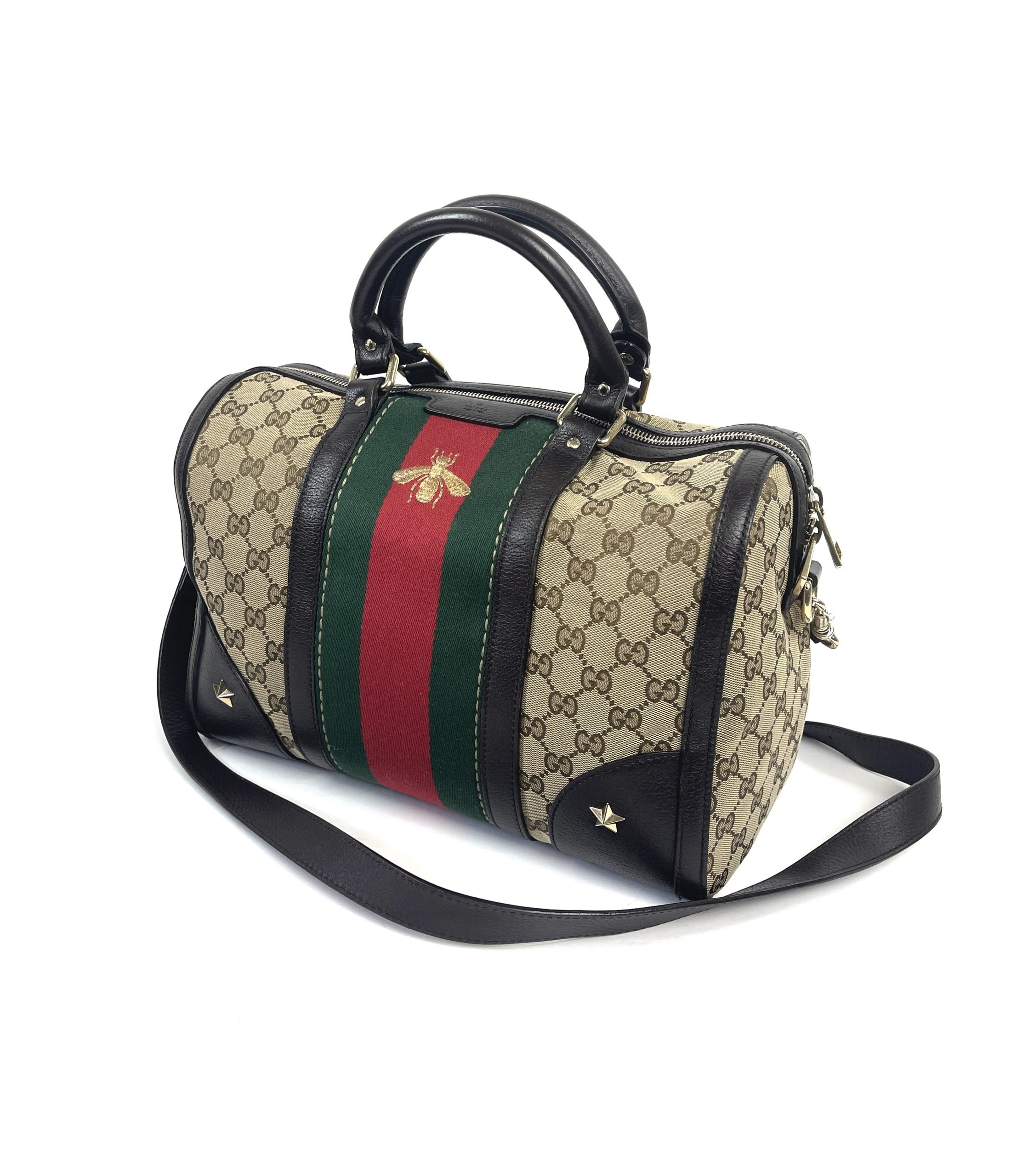 GUCCI Black Web Bee Leather Camera Crossbody Bag – Fashion Reloved