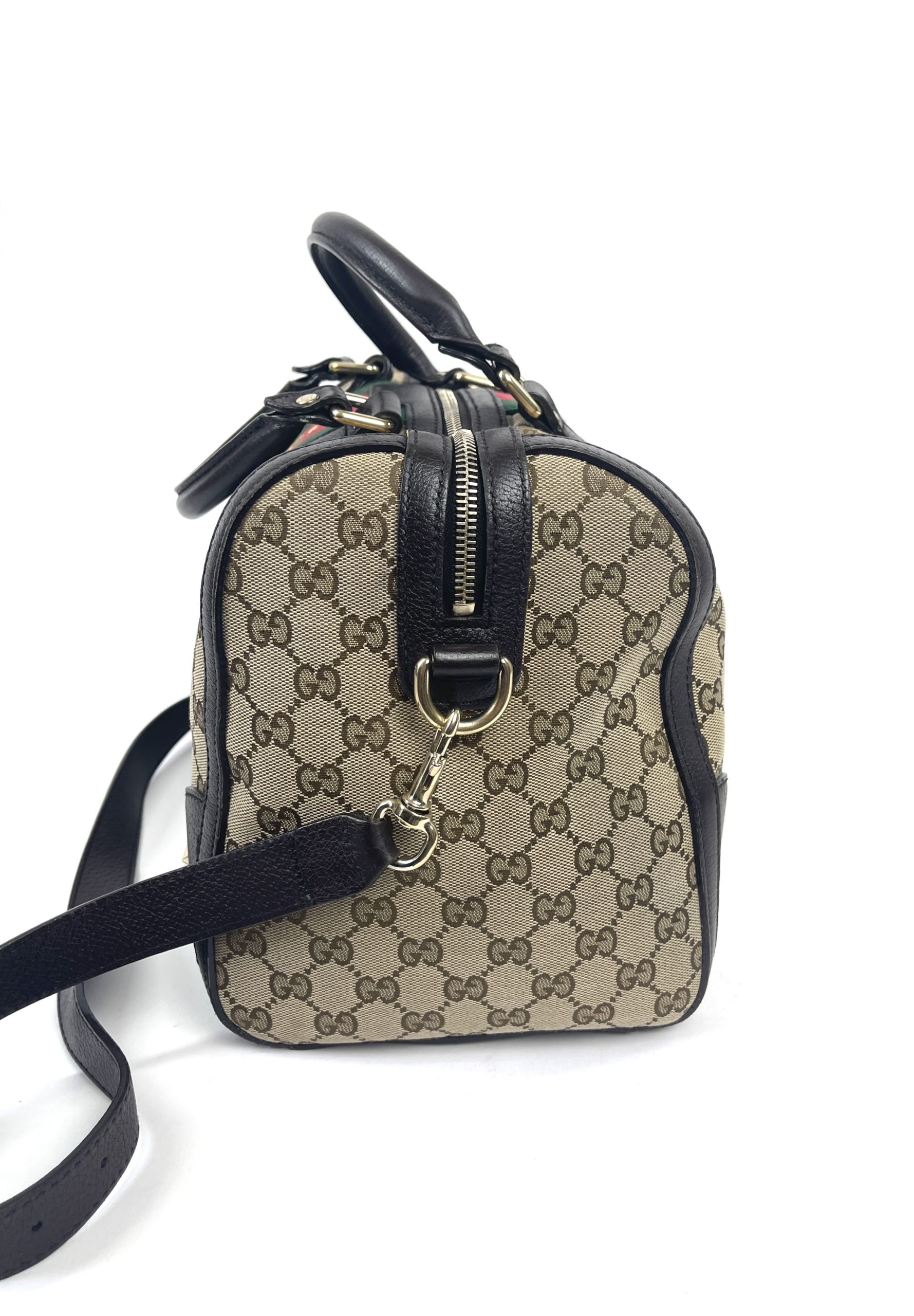 Gucci Black Canvas Web Stripe Crossbody Bag – Queen Bee of Beverly