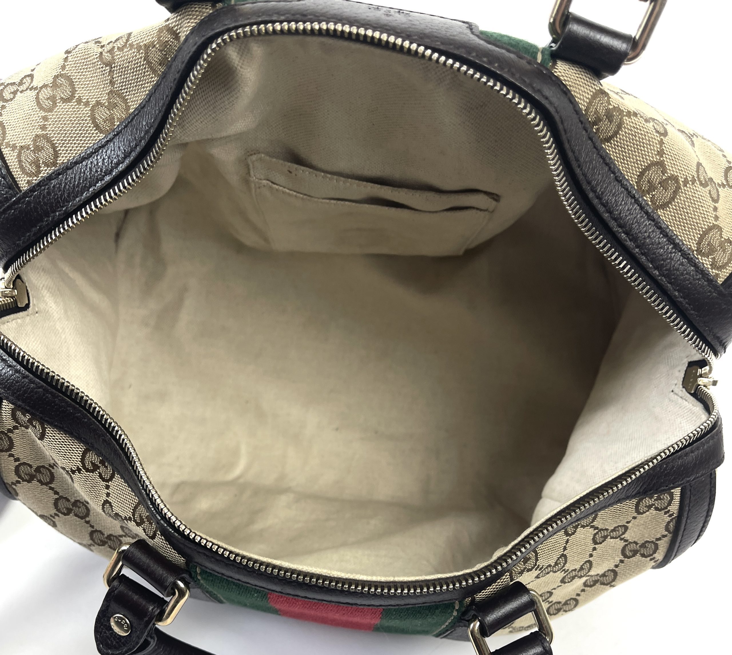 Gucci Vintage Web Medium Boston Bag in Brown