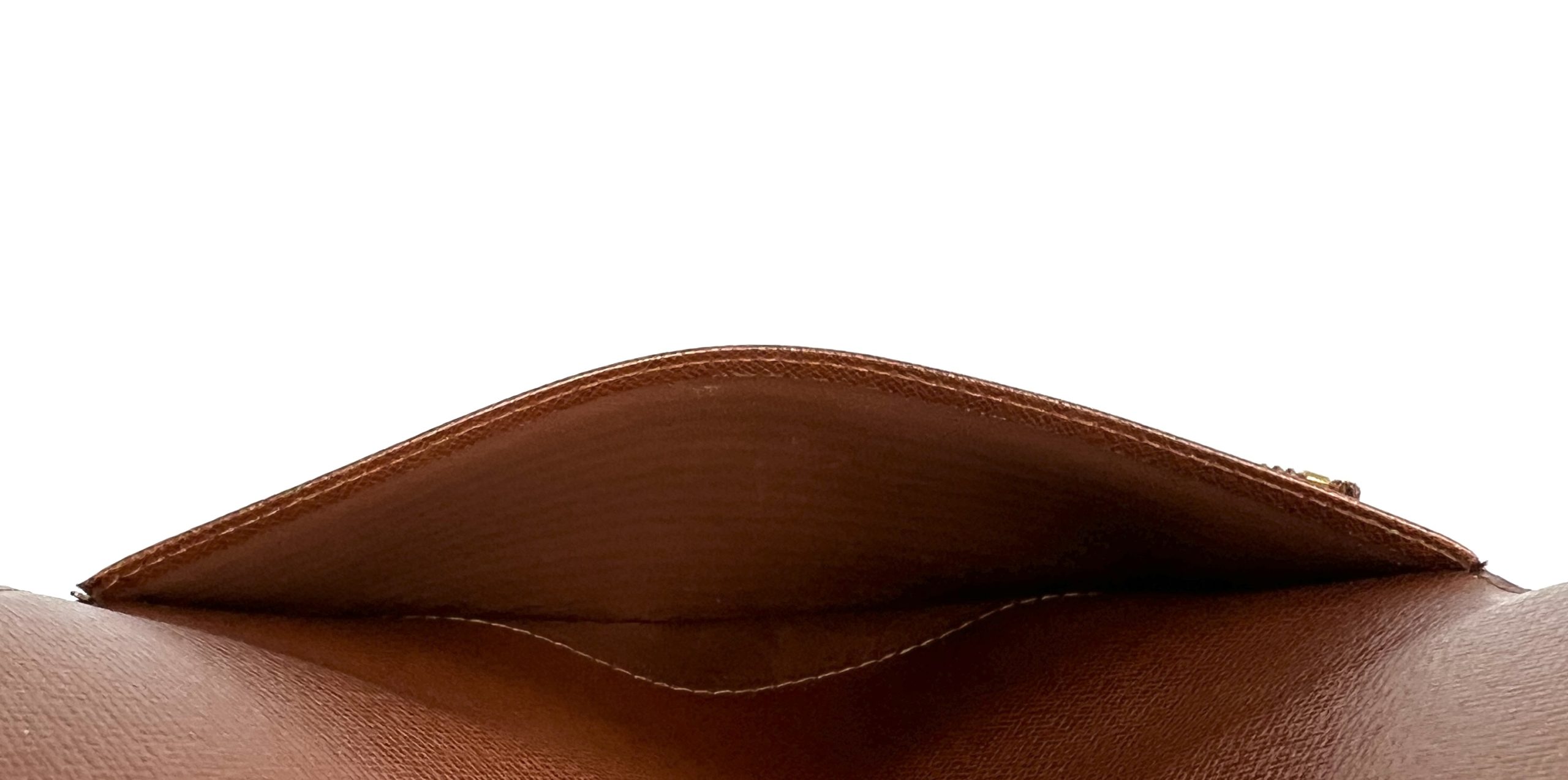 LOUIS VUITTON Damier Ebene Canvas Leather Trifold Long Wallet