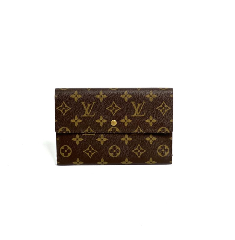 Louis Vuitton Monogram Square lined Sided Flap Trifold Wallet Brown Leather  ref.543823 - Joli Closet