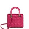 Christian Dior Lady Dior Medium Lambskin Cannage Hot Pink  3