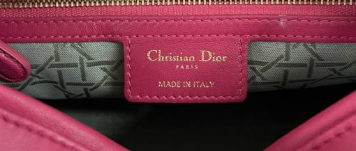 Christian Dior Lady Dior Medium Lambskin Cannage Hot Pink  16