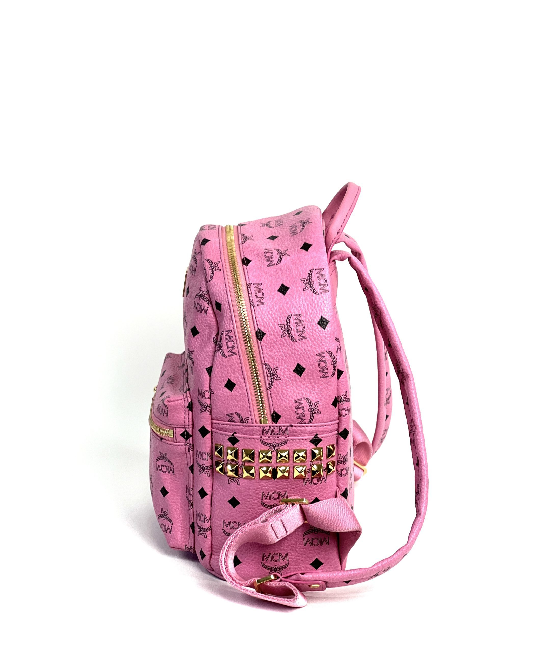 mcm pink backpack with spikes BRAND NEW w/dust bag