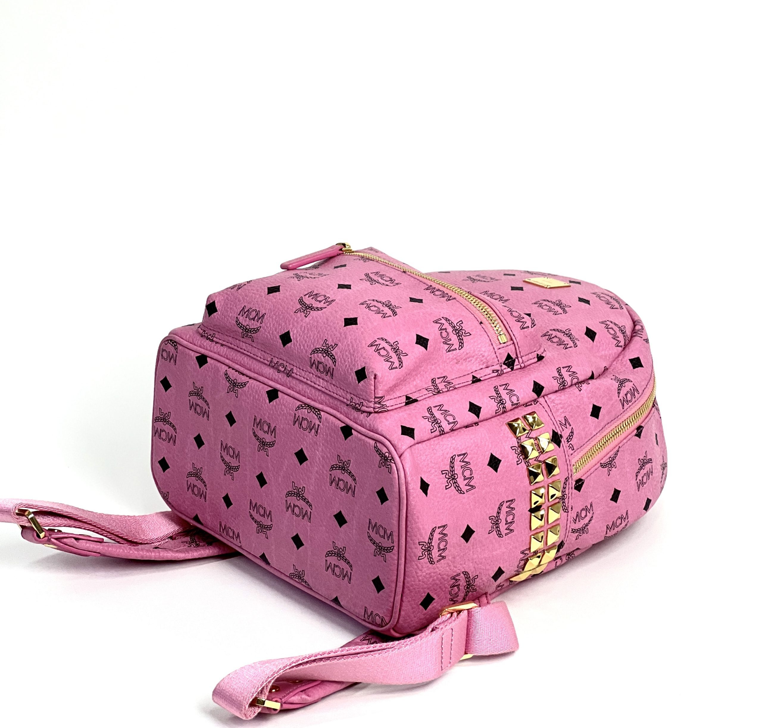 MCM Stark Side Stud Medium Pink Backpack - A World Of Goods For You, LLC
