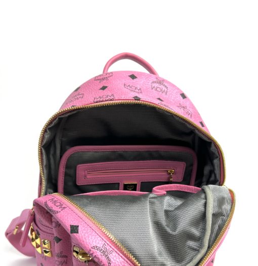 MCM Stark Side Stud Medium Pink Backpack 24