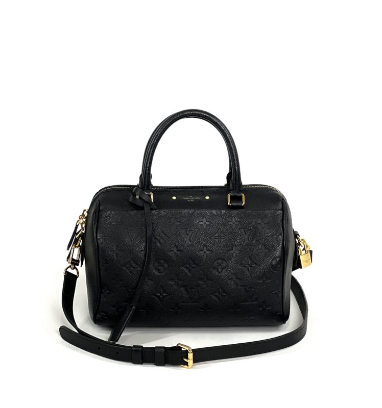 Louis Vuitton Black Monogram Empreinte Speedy 25 Bandouliere A