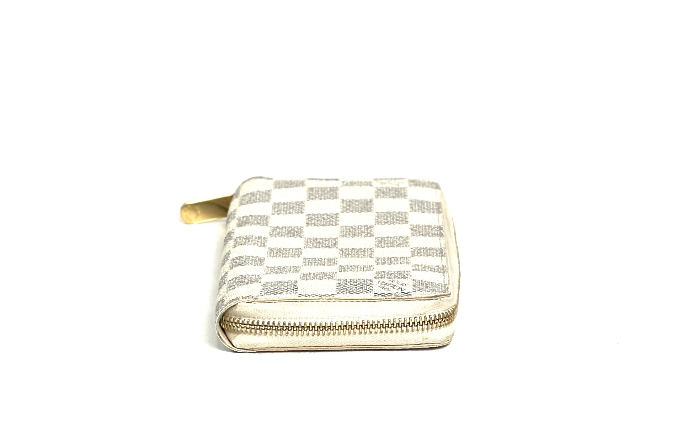 Zippy Louis Vuitton Damier Azur Key Cles Coin Wallet White Leather
