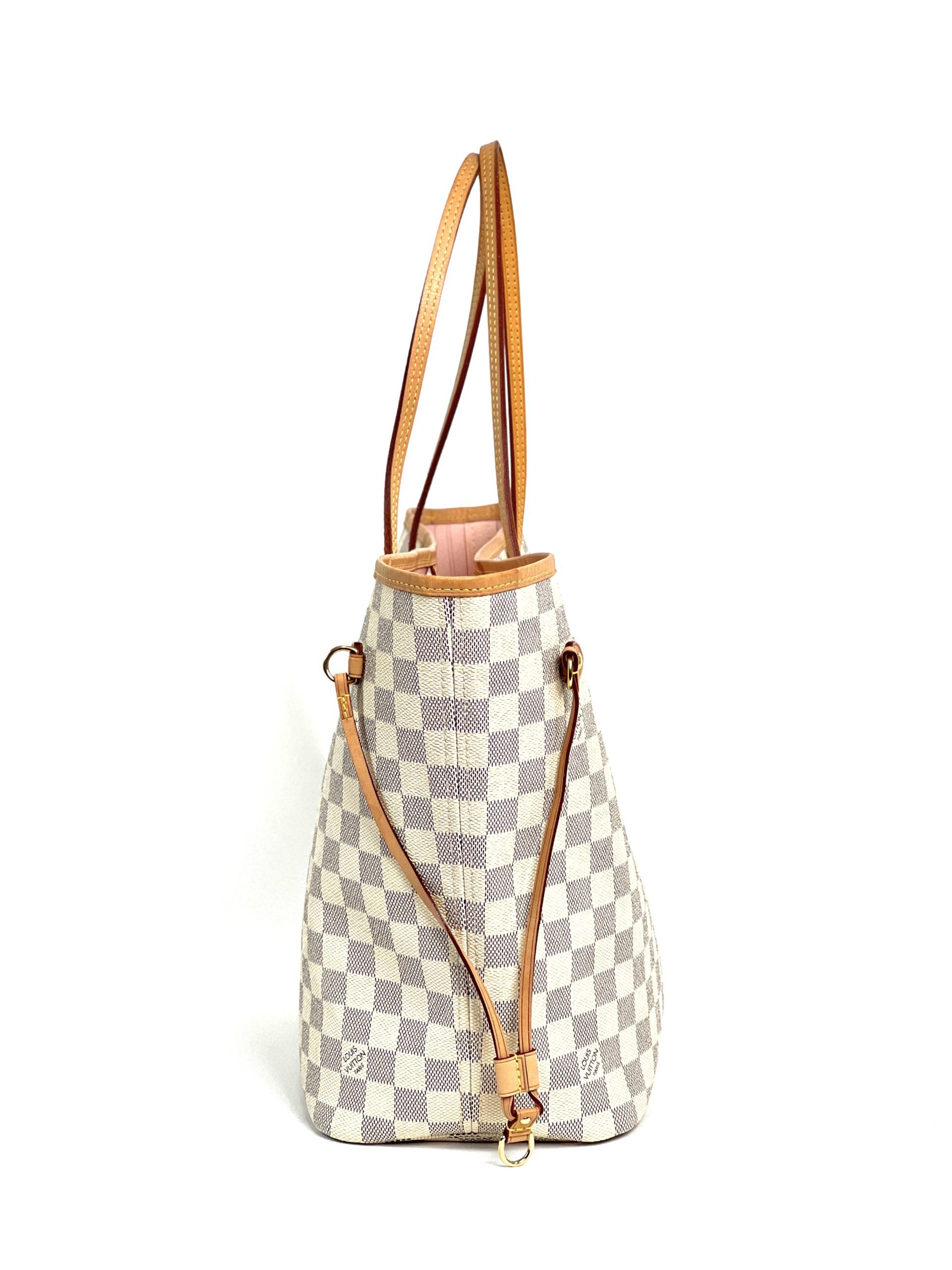 Louis Vuitton Neo Neverfull Damier Azur (Without Pouch) MM Rose Ballerine  Lining