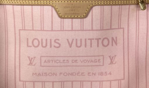 Louis Vuitton Damier Azur Neverfull MM Rose Ballerine 9