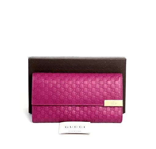 Gucci Hot Pink Micro Guccissima Long Leather Wallet 17