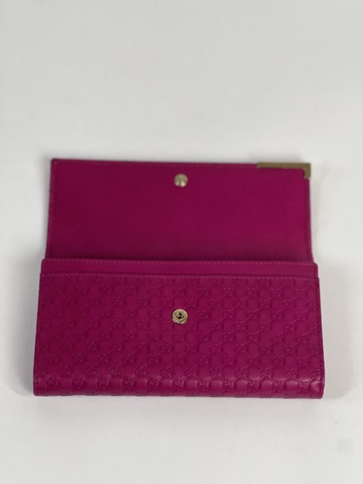 Gucci Hot Pink Micro Guccissima Long Leather Wallet 10