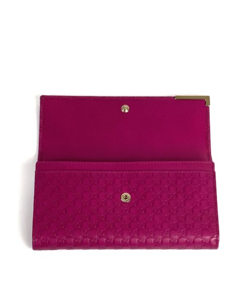 Gucci Hot Pink Micro Guccissima Long Leather Wallet 9
