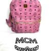 MCM Stark Side Stud Medium Pink Backpack 5